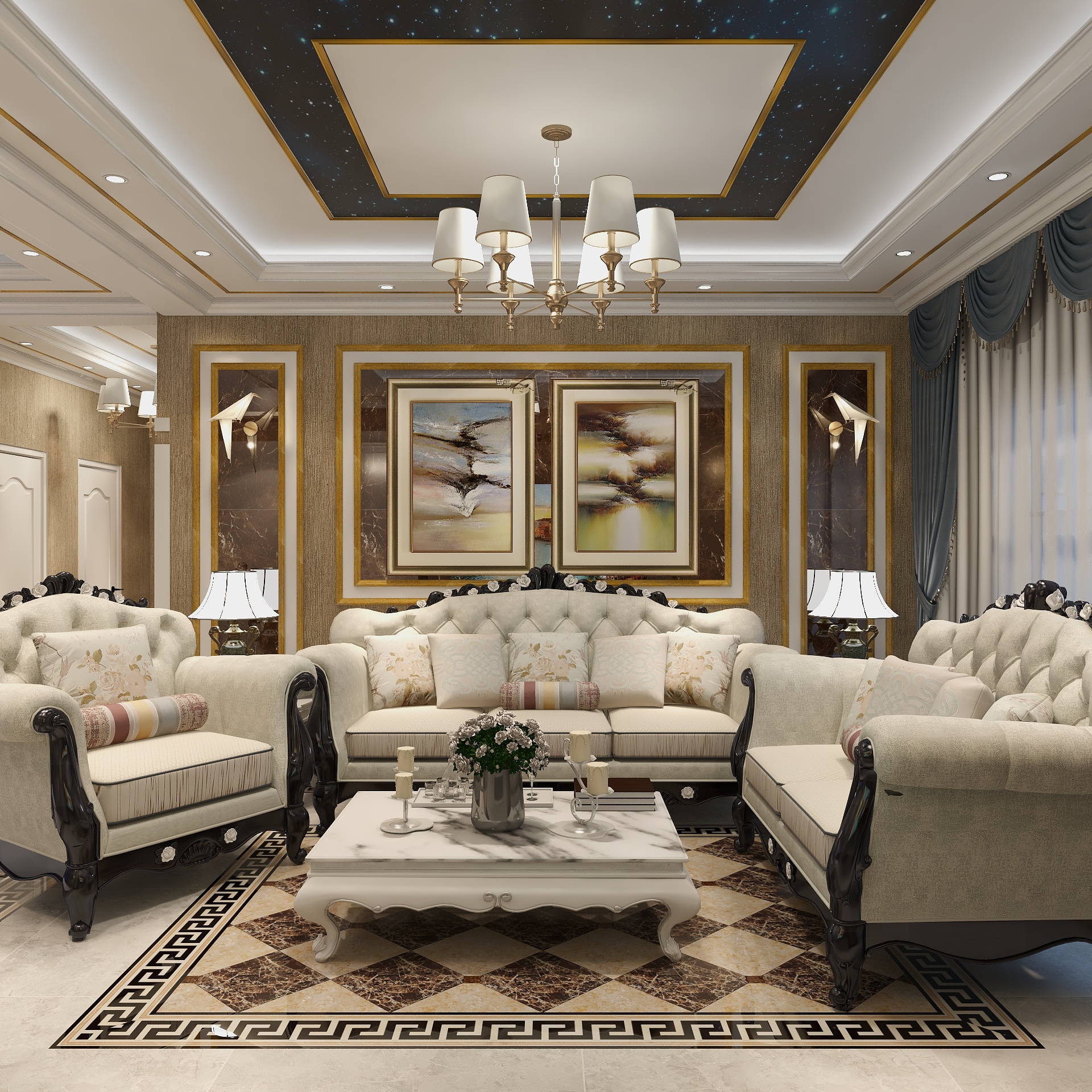 硕硕姓李-125㎡欧式，尊贵的优雅典范！装修效果图