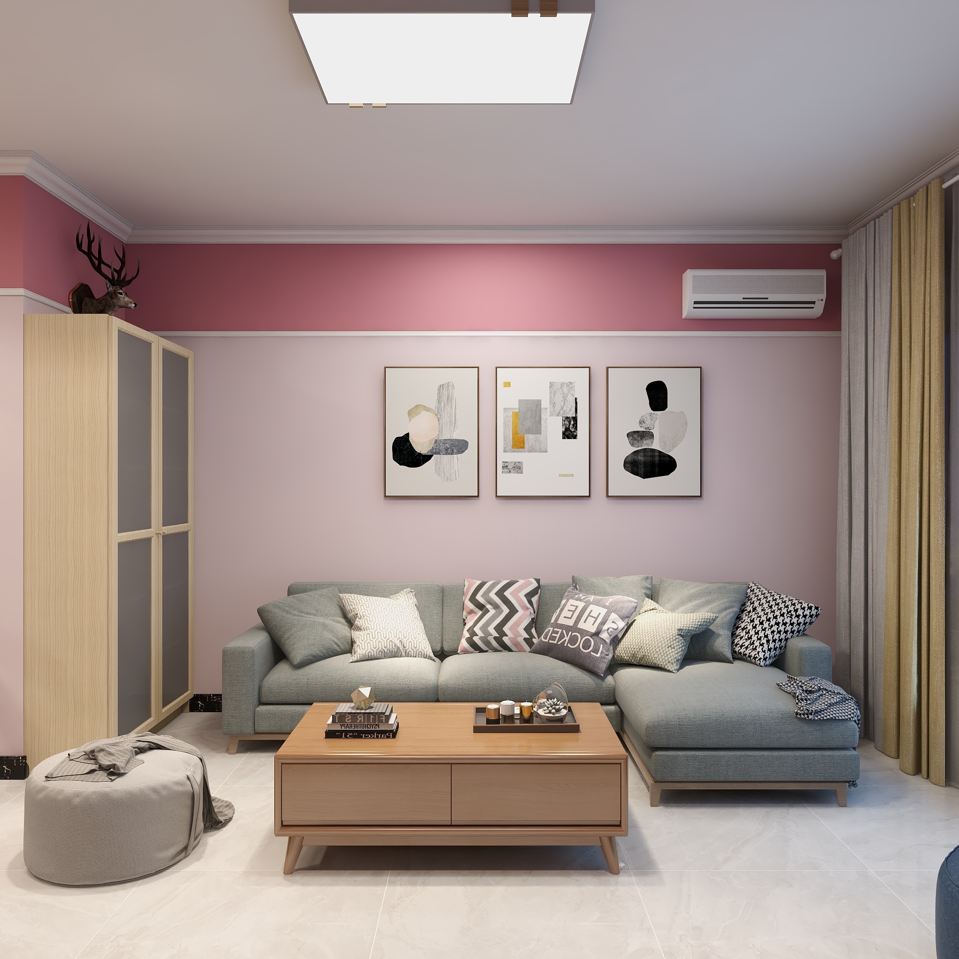 硕硕姓李-76㎡暖暖的粉红心，宠你爱你给你最好的美丽装修效果图