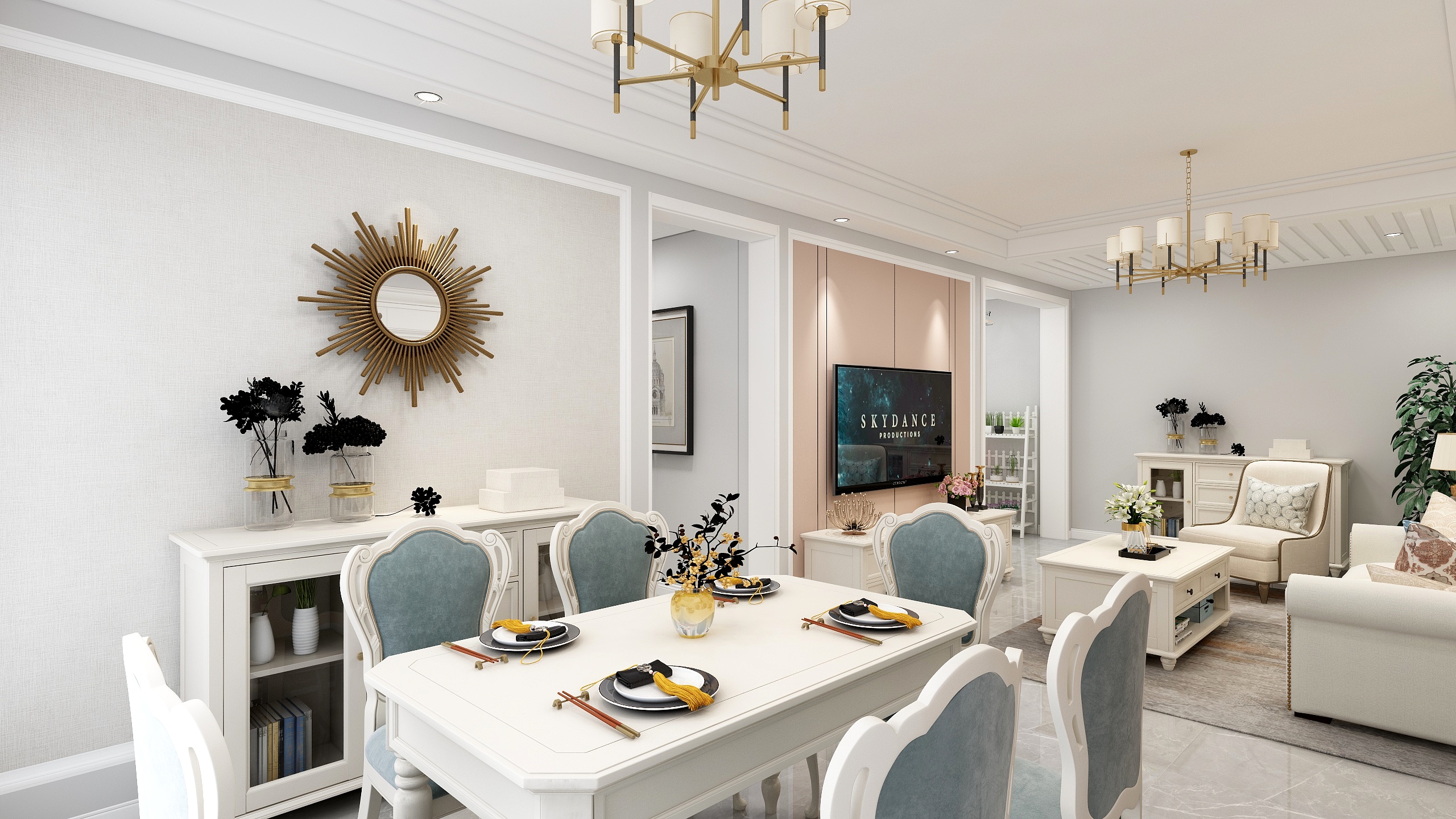 李青越-文楟雅苑(简欧风格)装修效果图