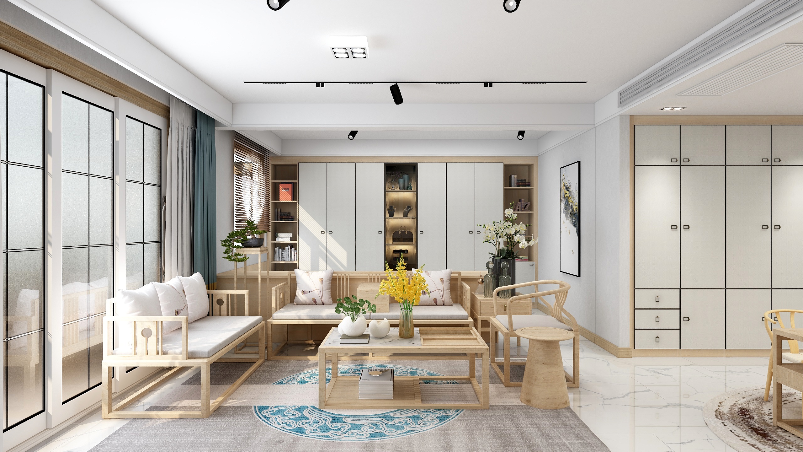 田东东设计师皇派全屋定制-上河城16#2#101禅意原木色新中式-装修设计方案