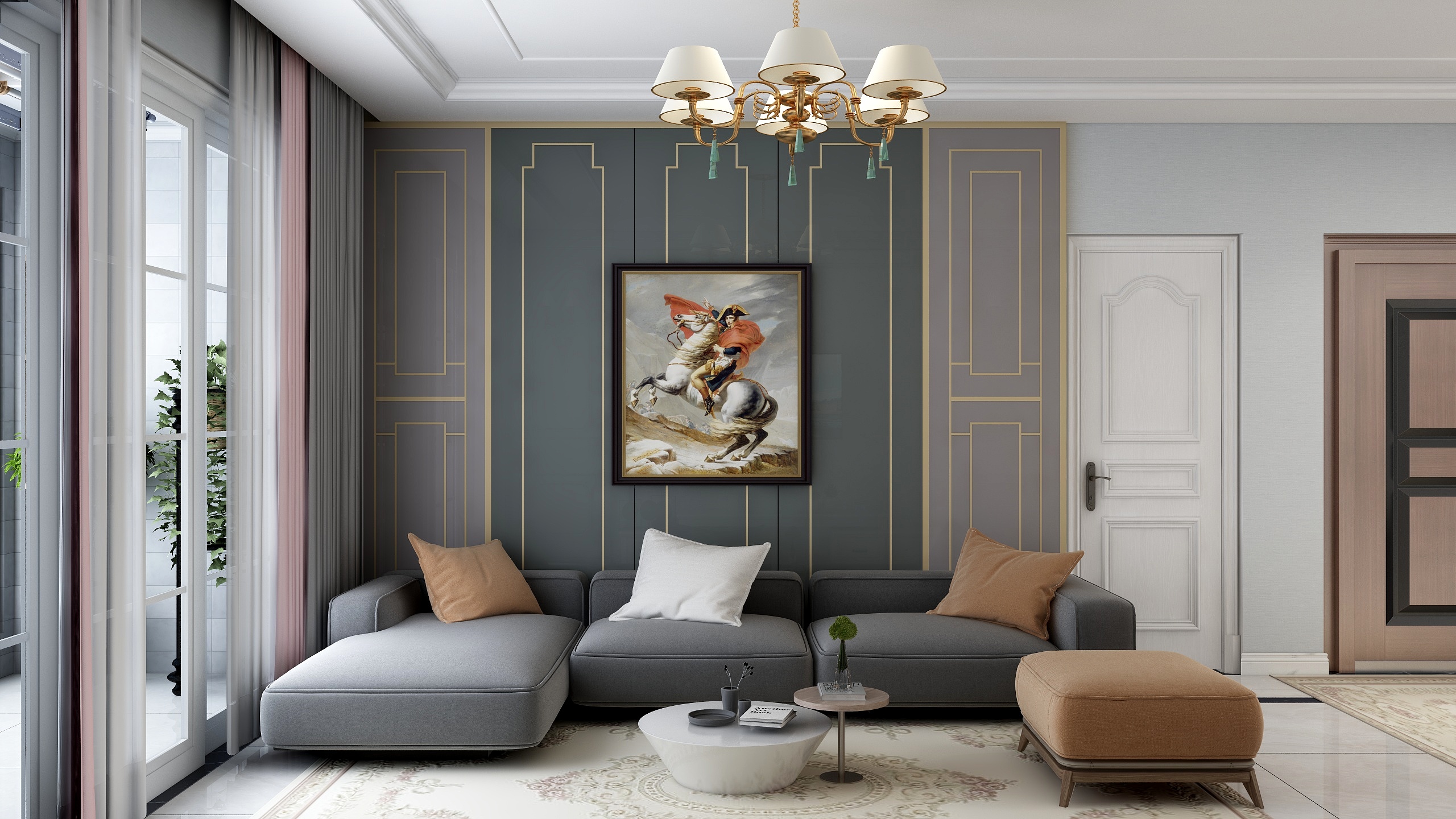 冰河设计师-140平四室二厅一厨二卫一阳台（简欧风格）装修效果图