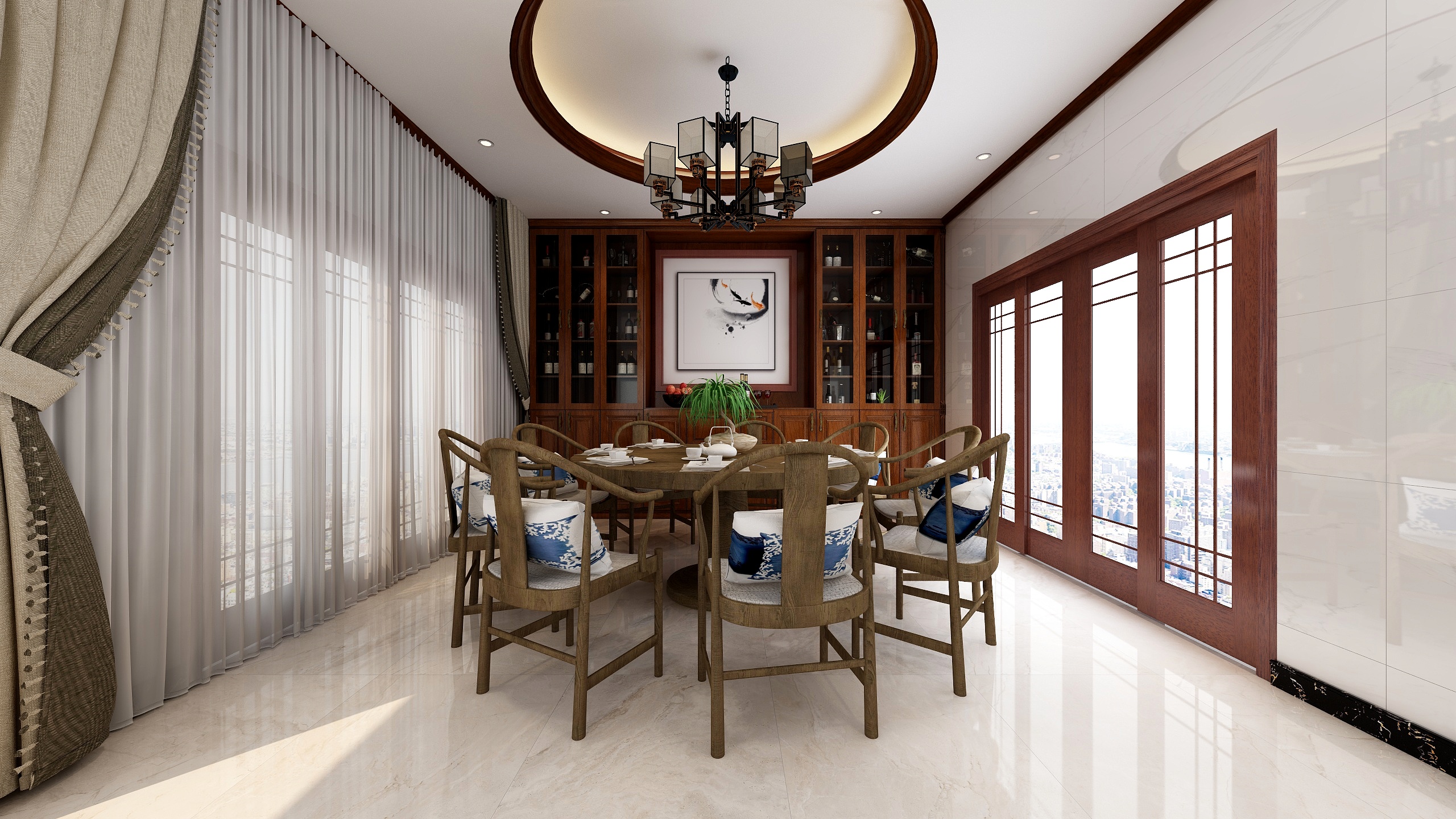 何玮-翡翠山河10号别墅客厅-装修设计方案