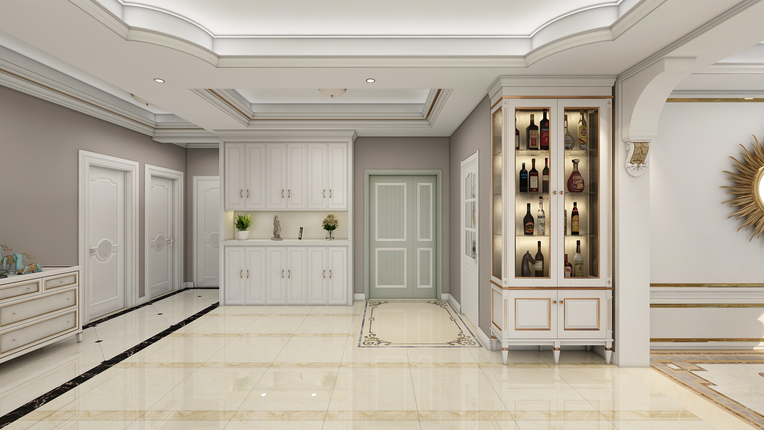 张亚兰-荷塘月色-简欧装修效果图