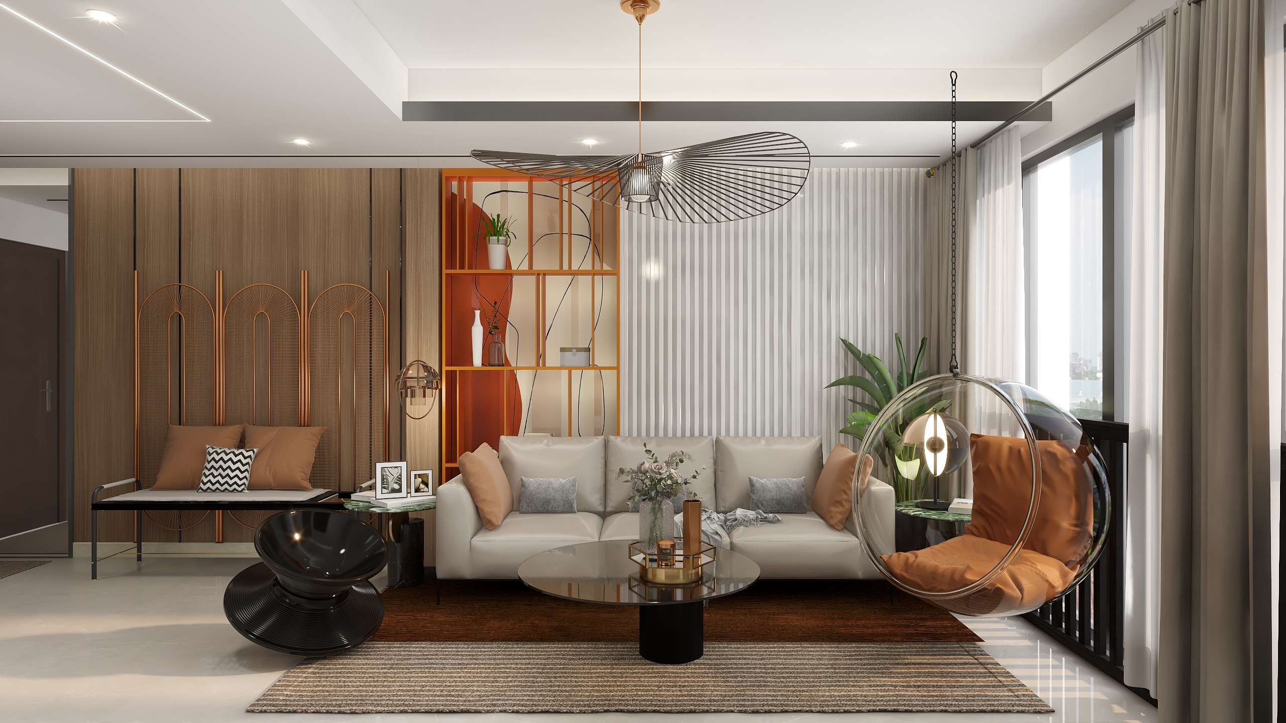 曾如意-107方现代三室装修效果图