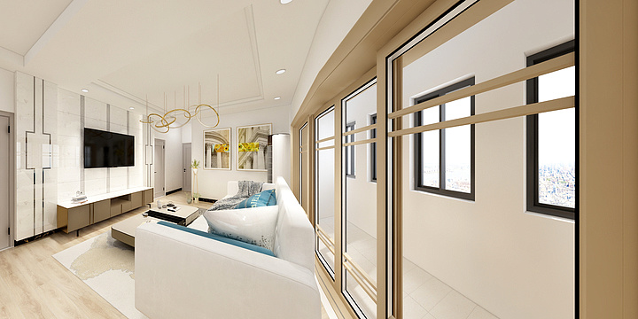 楚楚cc-瑞和园89.50㎡B户型3室2厅1卫-装修设计方案