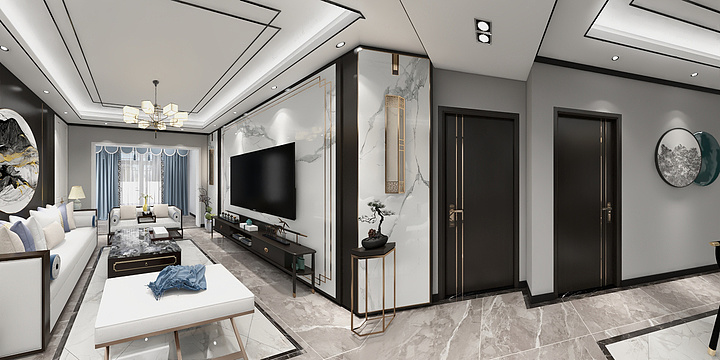 墨玉盛世众合装饰-置信一楼带花园-装修设计方案