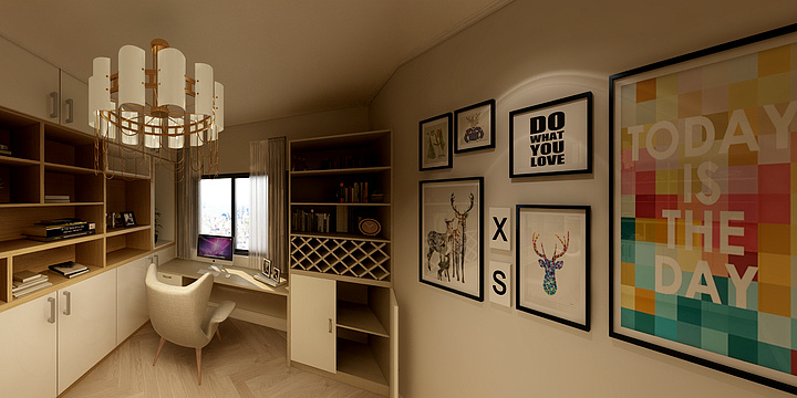 礼服哈士壹-欧式书房-装修设计方案