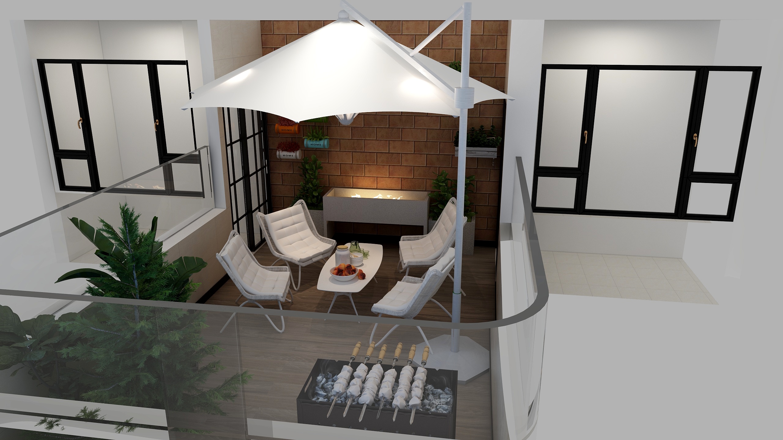 中国女孩i-露天阳台-装修设计方案