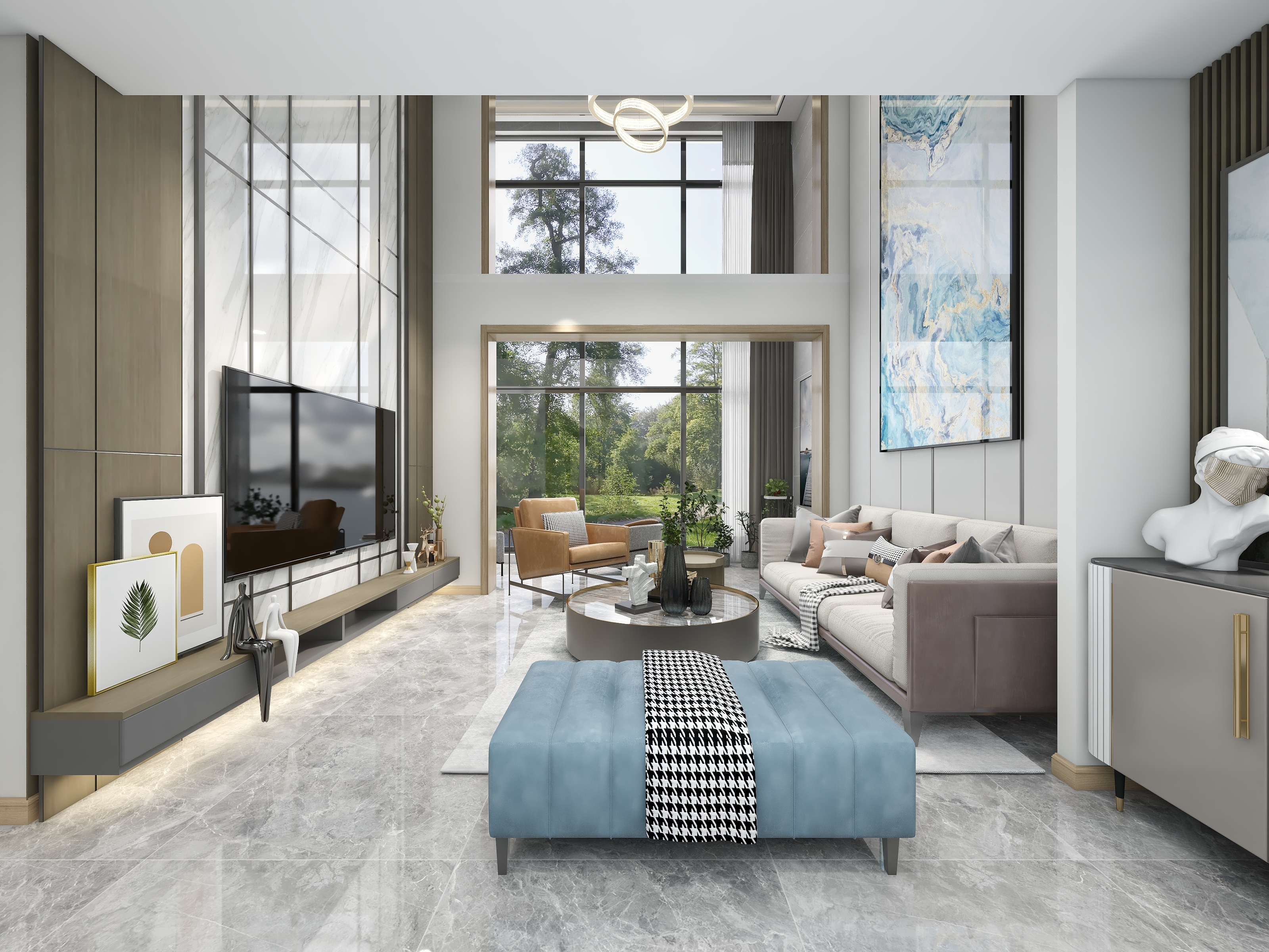 李青越-现代别墅装修效果图