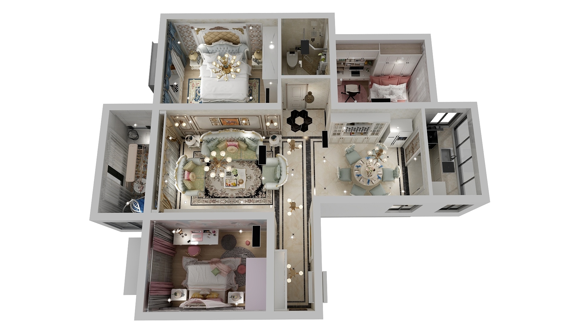 文南设计-边城慧居城104㎡3室-装修设计方案