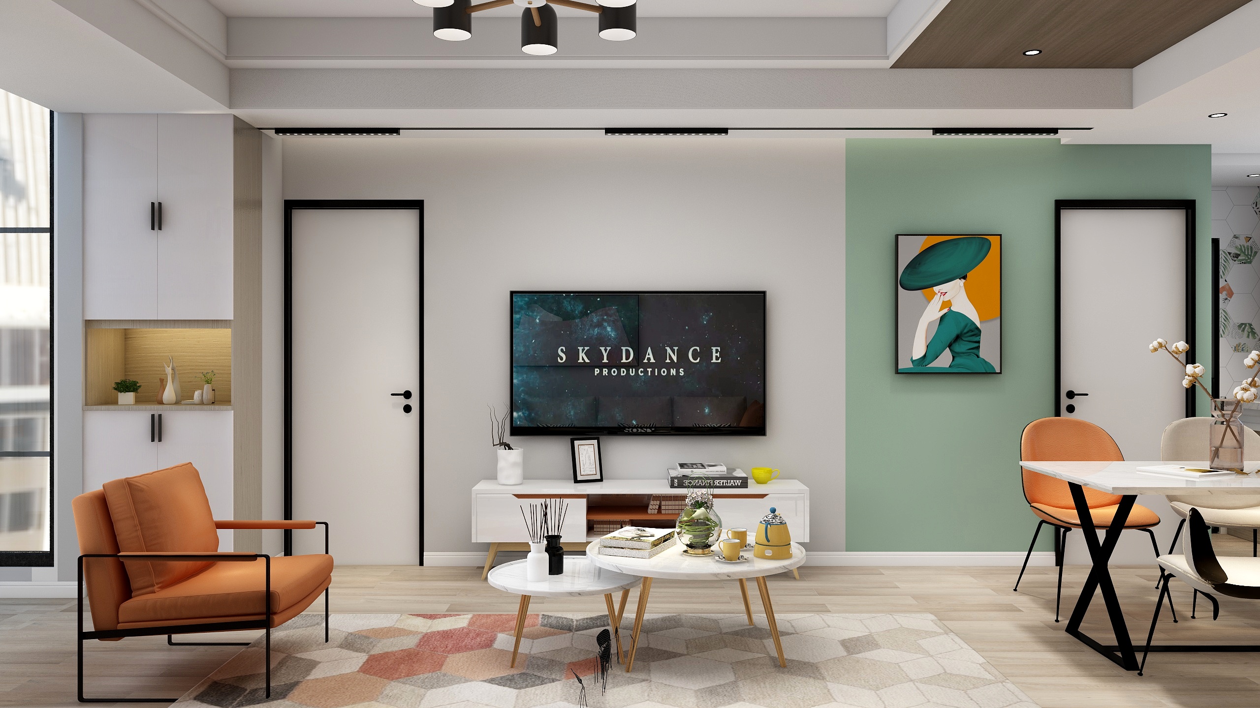 张煜强煜境设计-《五根梁》一北欧简约两房装修效果图