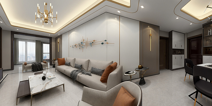 磁砖效果图表现-新块-装修设计方案