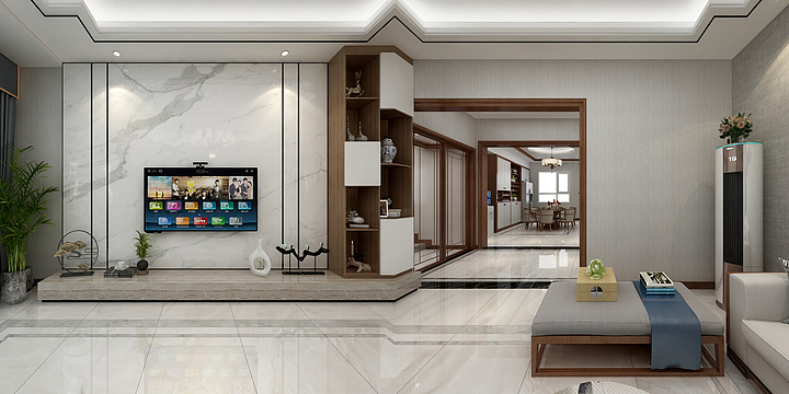 设计A阿哲-翠园广场别墅（一层效果图）-装修设计方案