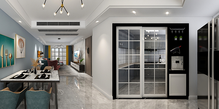 原创设计09-运河蓝湾现代-装修设计方案