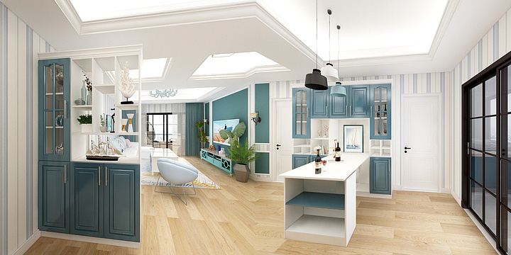 PY辰风-天鹅堡17A地中海-装修设计方案