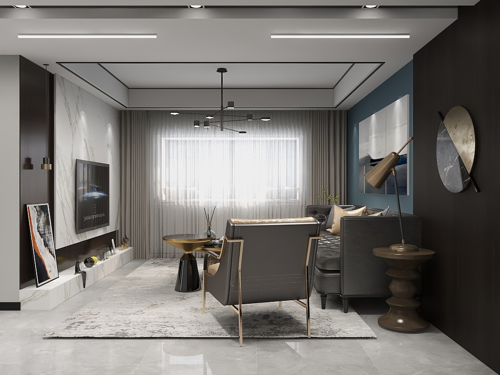 F高端设计-中山尚城撞色设计-装修设计方案