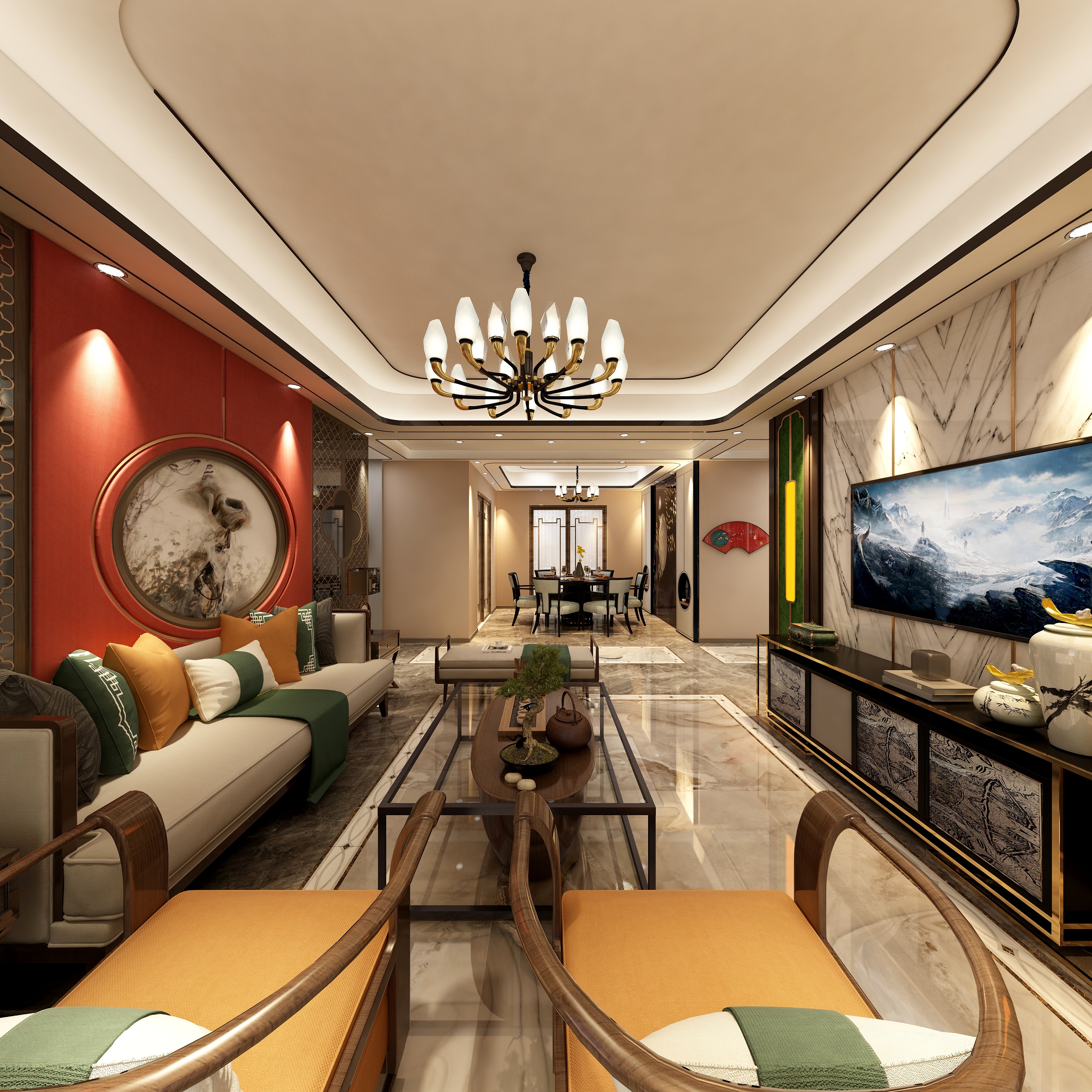 落花流水egiU-御龙半山-新中式风格-装修设计方案