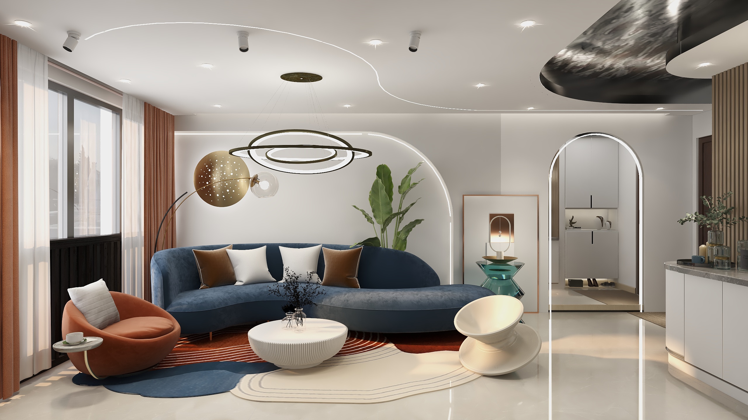 曾如意-103方现代三室装修效果图