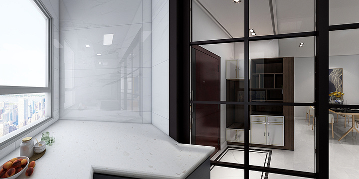 惠万家陶瓷整装设计-城中二区6-4-1001东鹏几何灰效果图-装修设计方案