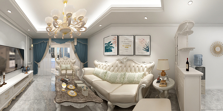 罗生门-香山公馆1楼简欧风格-装修设计方案