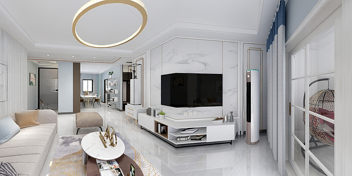 圆梦筑家装饰-济南荣盛华府128平-装修设计方案