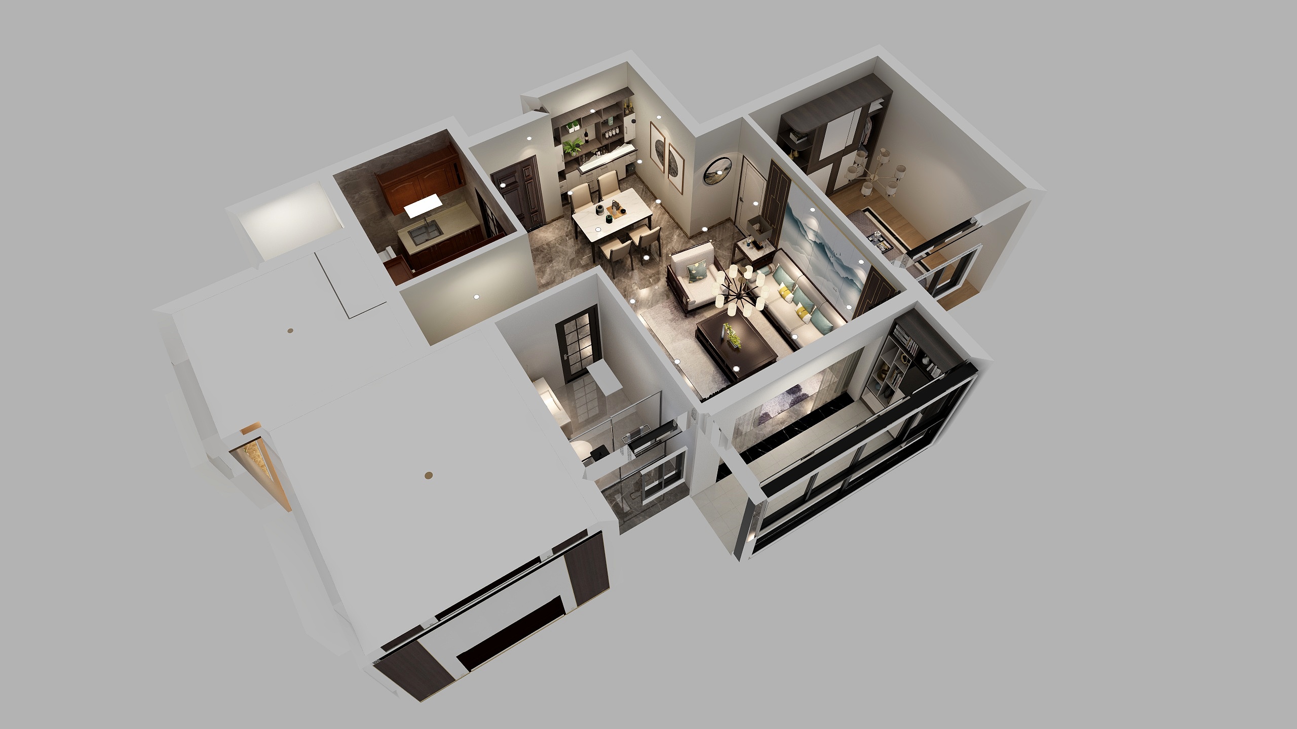 流烟似水-元琦林居新中-装修设计方案