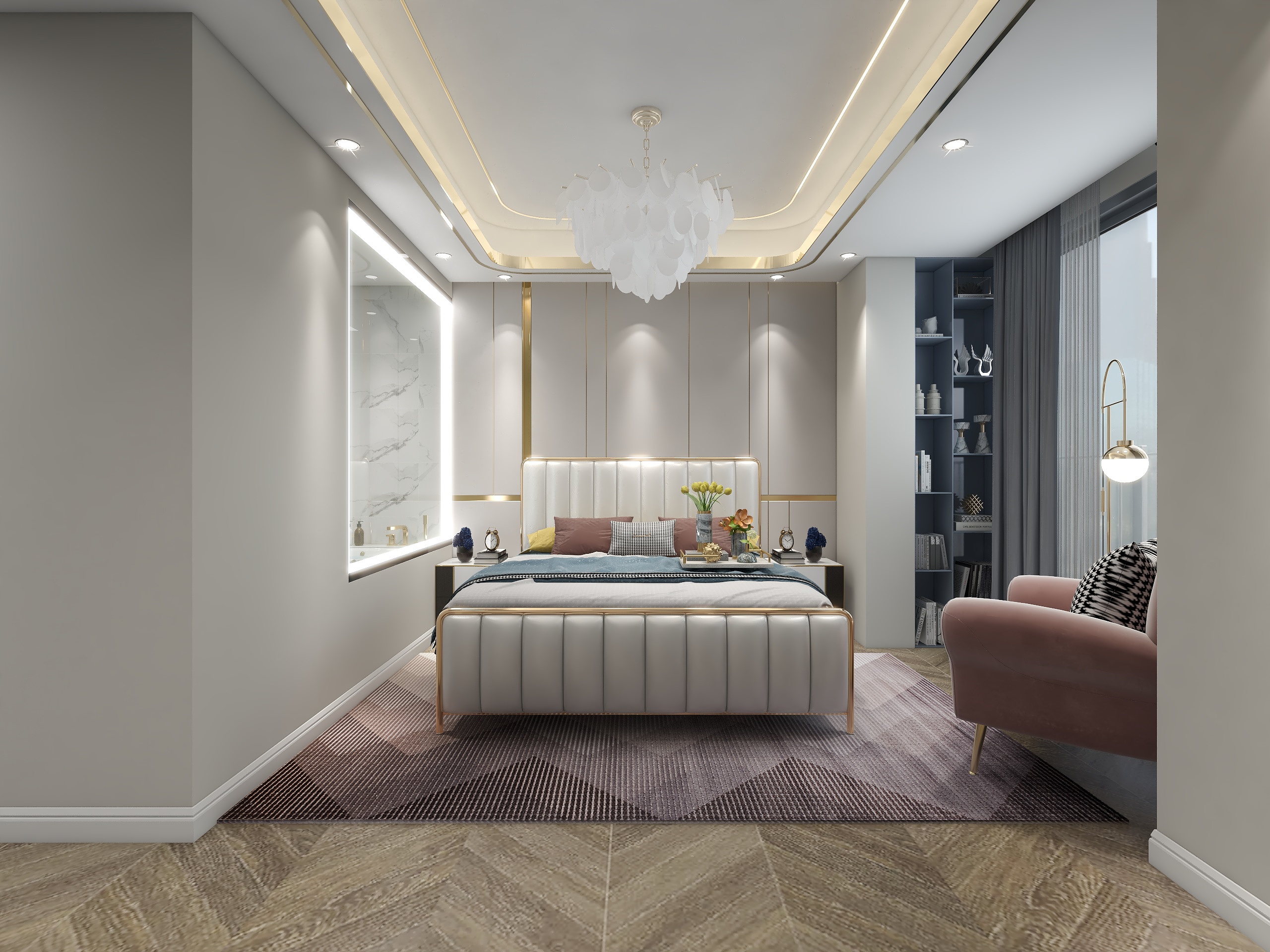 李青越-160方轻奢两居装修效果图