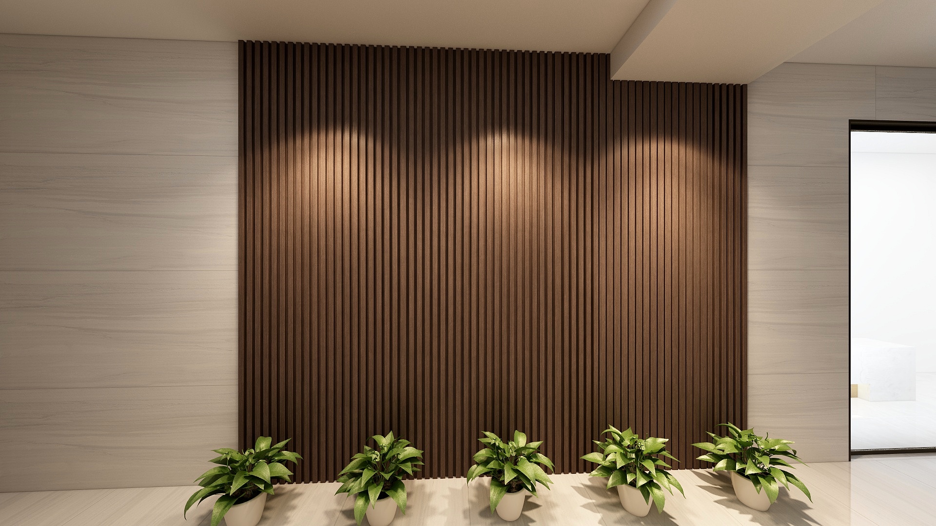 空间设计师丽丽-写字楼办公室入门口背景墙-装修设计方案