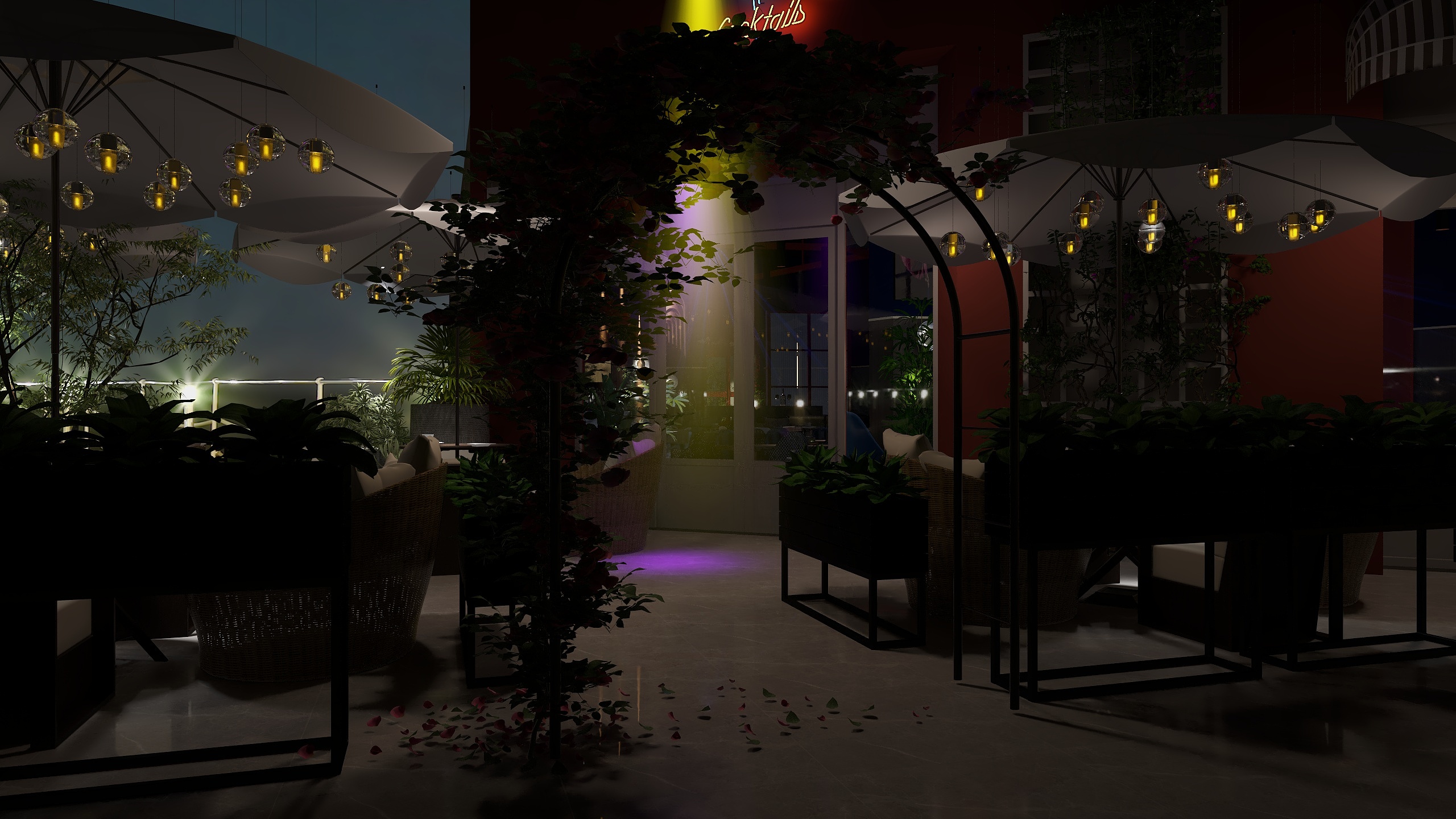 MS.彭-大学城清酒吧平面图-门头-装修设计方案