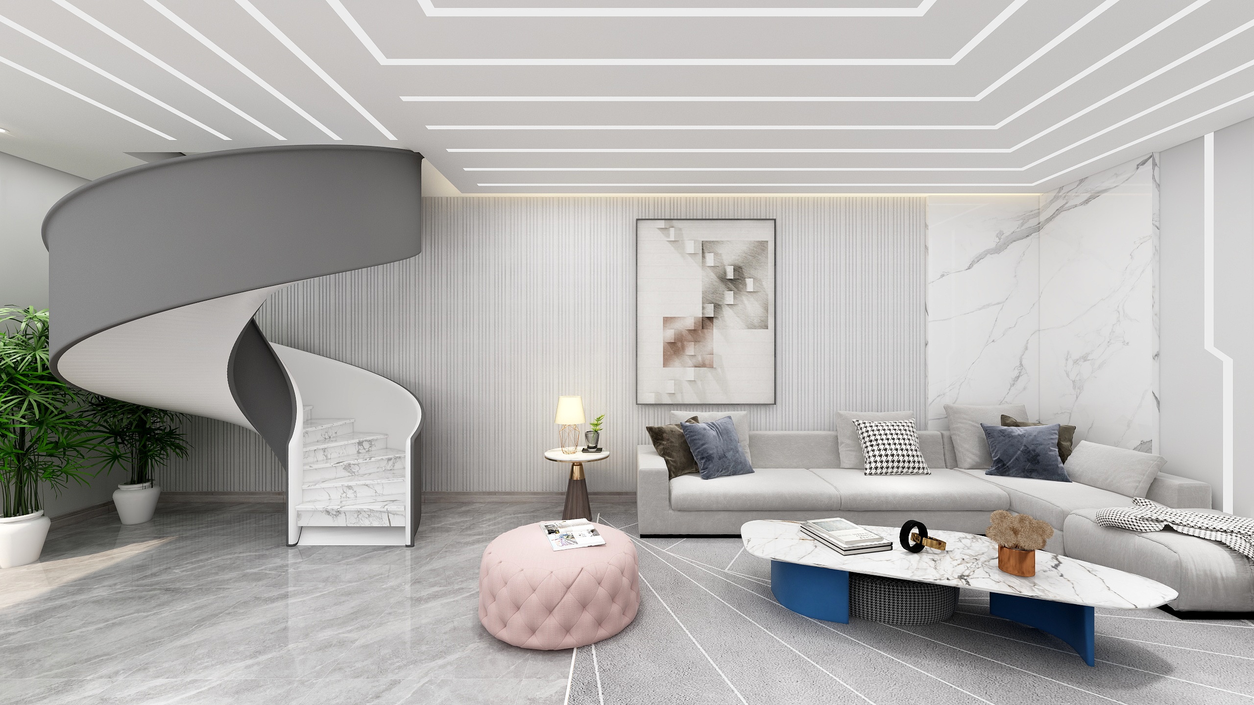 何宗建-266平现代四居装修效果图