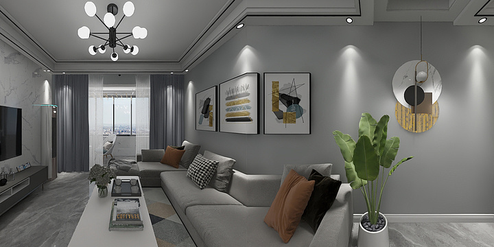 孟齐-永康万国城2户型北欧-装修设计方案