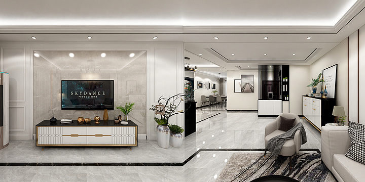 云派装饰周同-天明城洋房一楼-装修设计方案