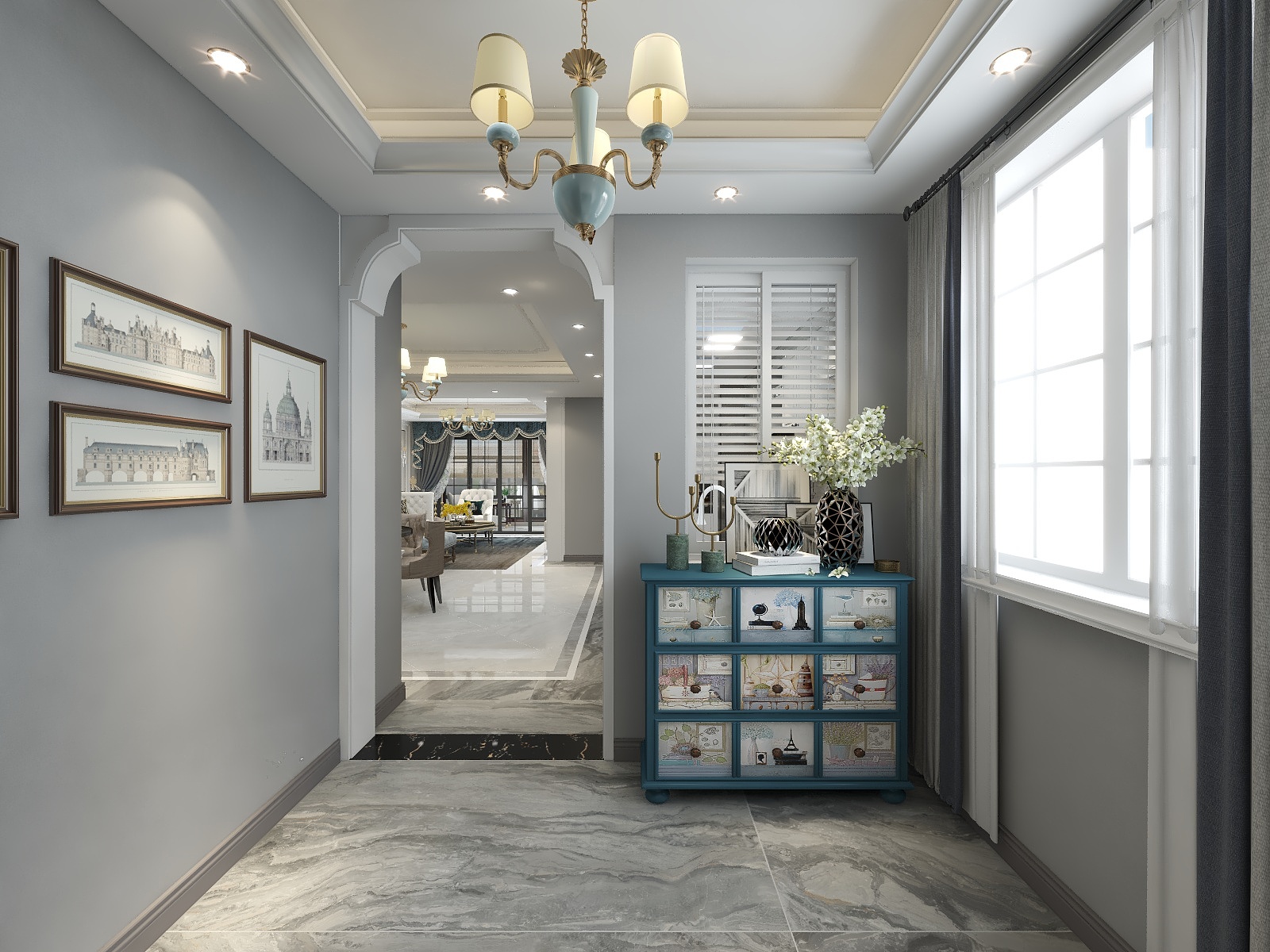 全案设计师罗丹-161方简美三居装修效果图