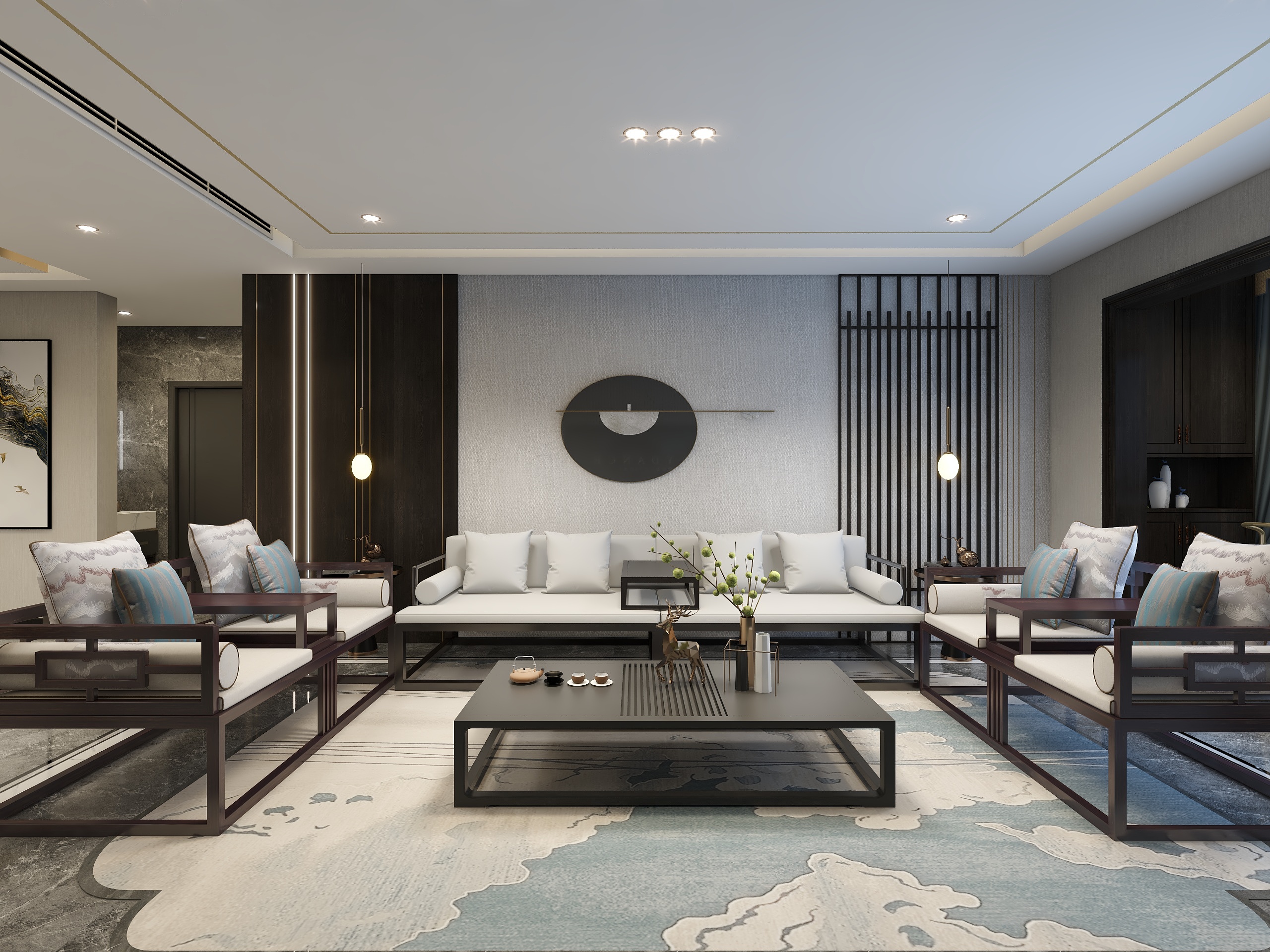 爱设计的刷子哥-新中式轻奢风格装修效果图