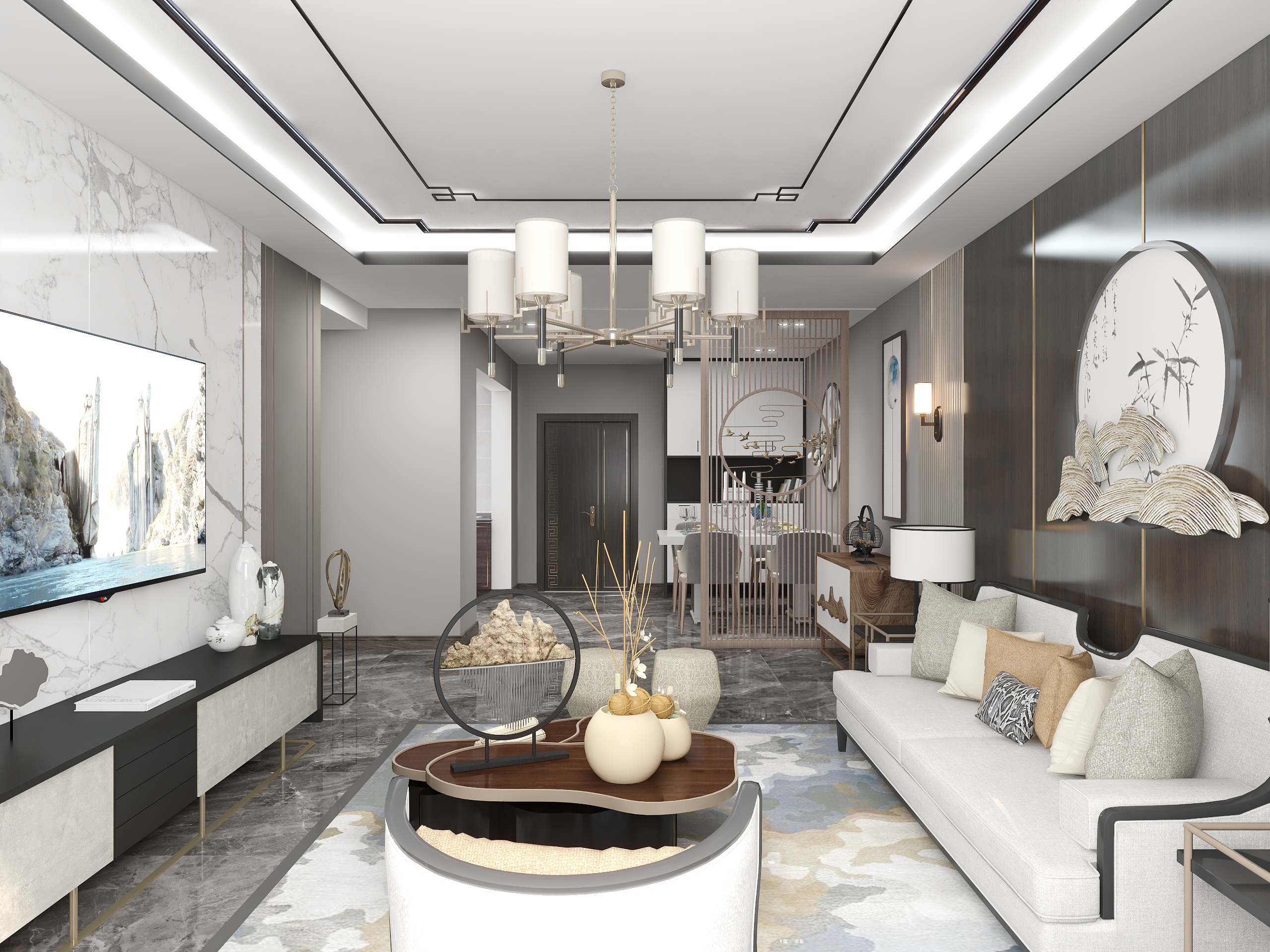 陆时贰设计-保利新中装修效果图