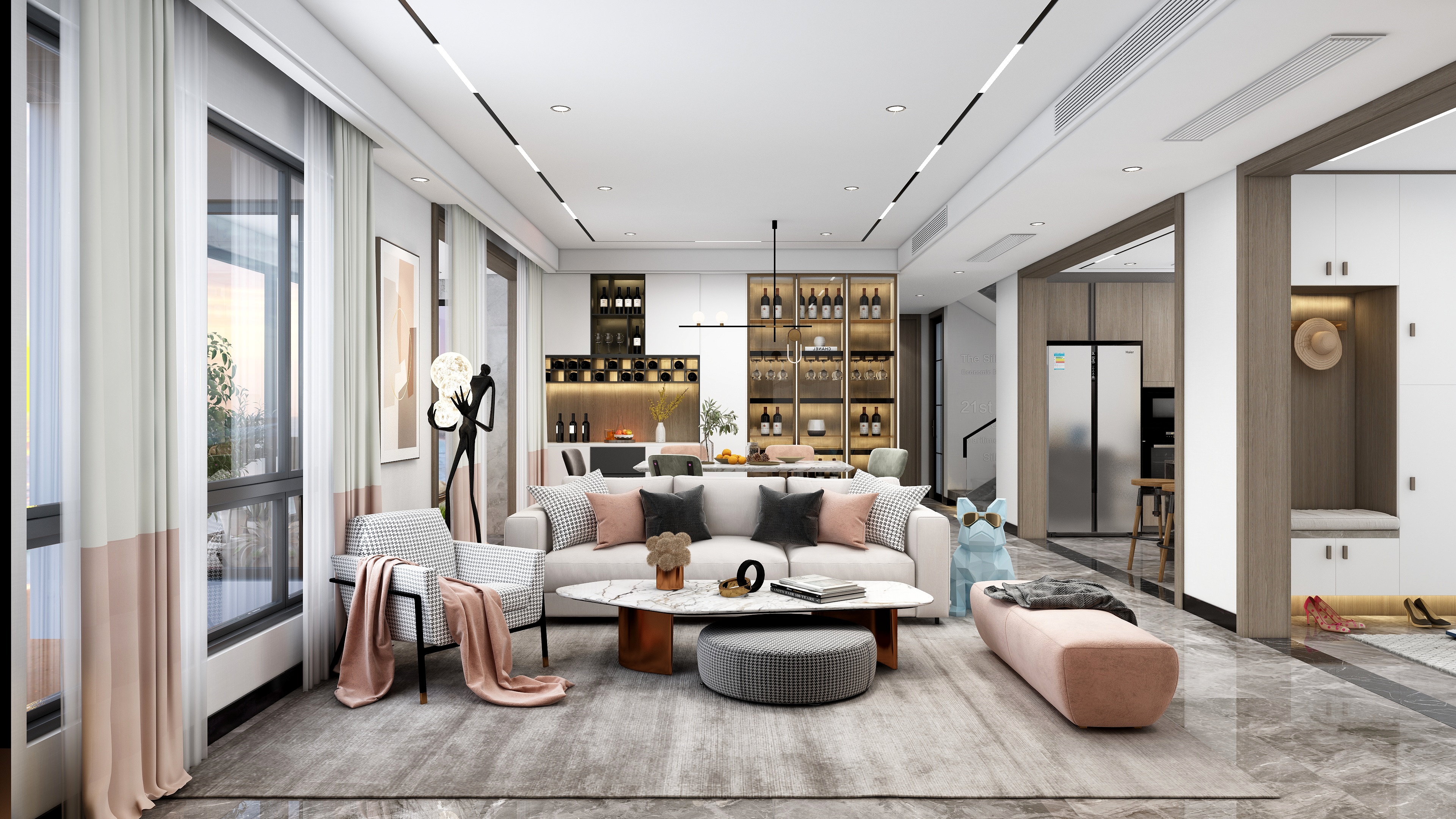 设计师赵响-【平凡之路】-轻奢-280平方别墅装修效果图