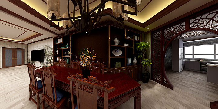 杨婷婷-花与海四层别墅中式风格-装修设计方案