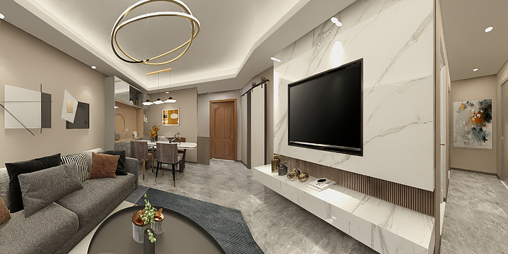 木易室内装饰设计-赞城-三室一厅-装修设计方案