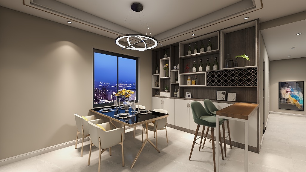 弋米空间设计-嘉和世纪城雅居轻奢风格效果图修改定稿-装修设计方案