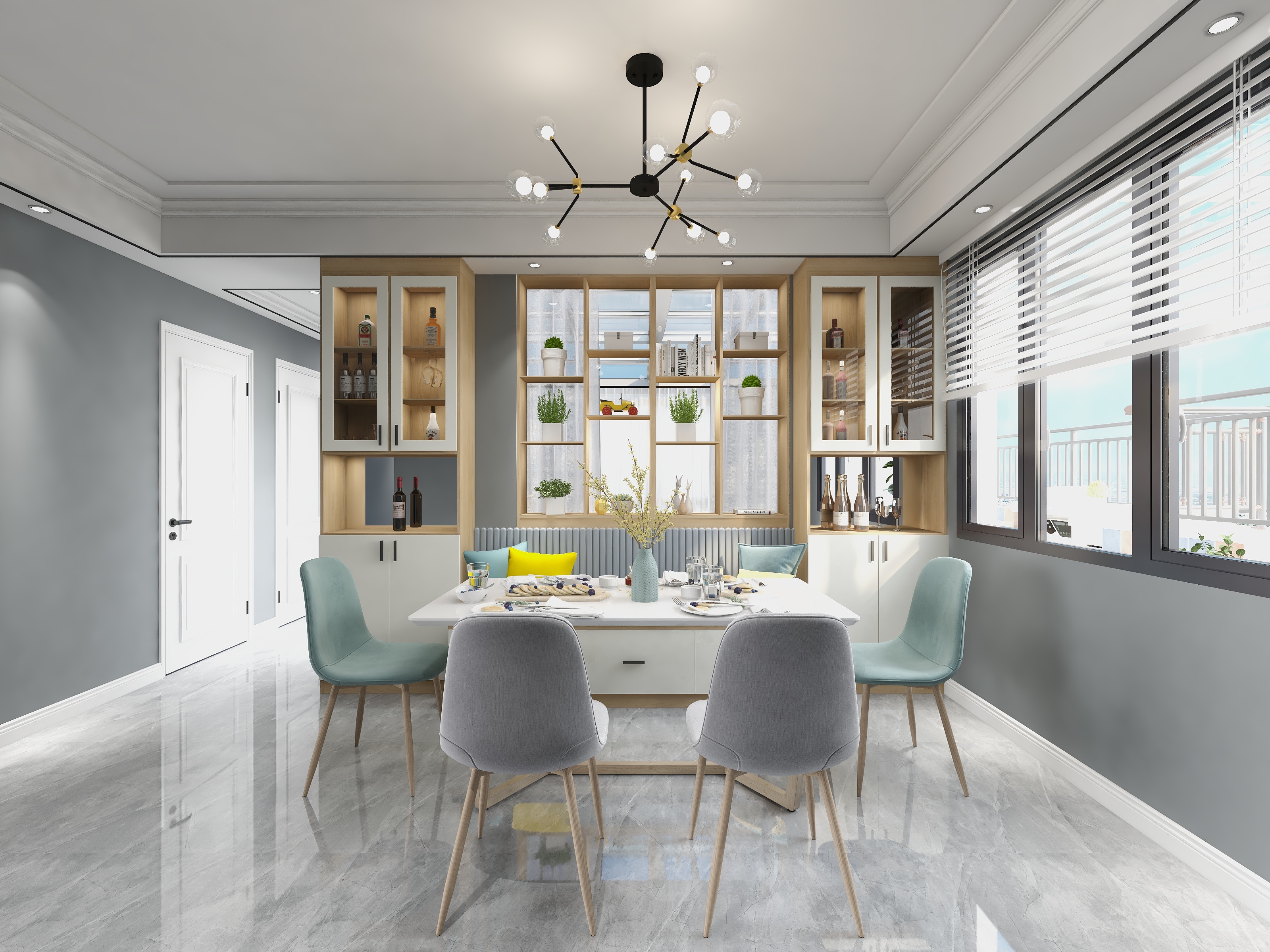 颜团子设计-谷城正洪春天龙庭北欧装修效果图