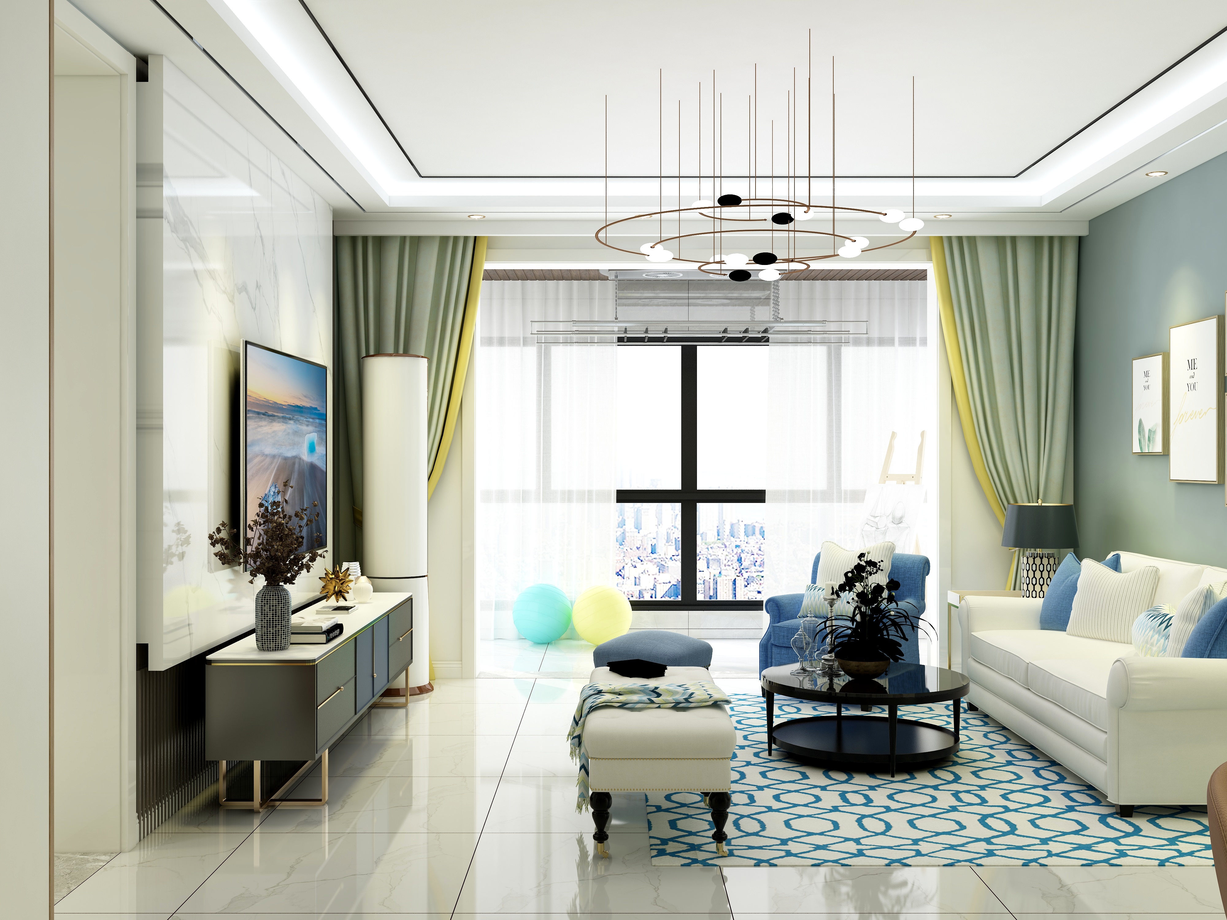 奔奔装饰设计-147方新中式四居装修效果图