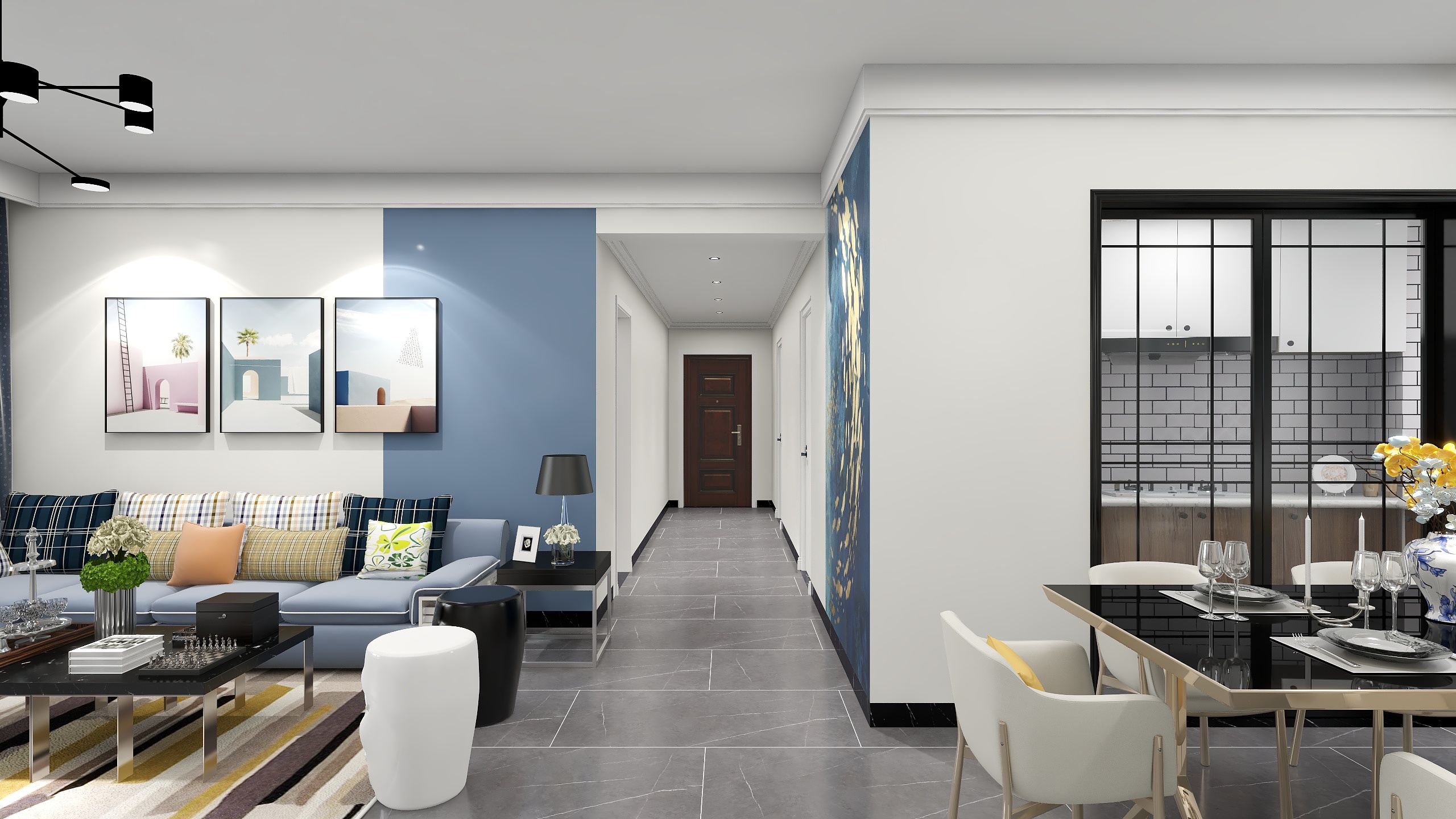 广州设计师邓工-138方混搭一居装修效果图