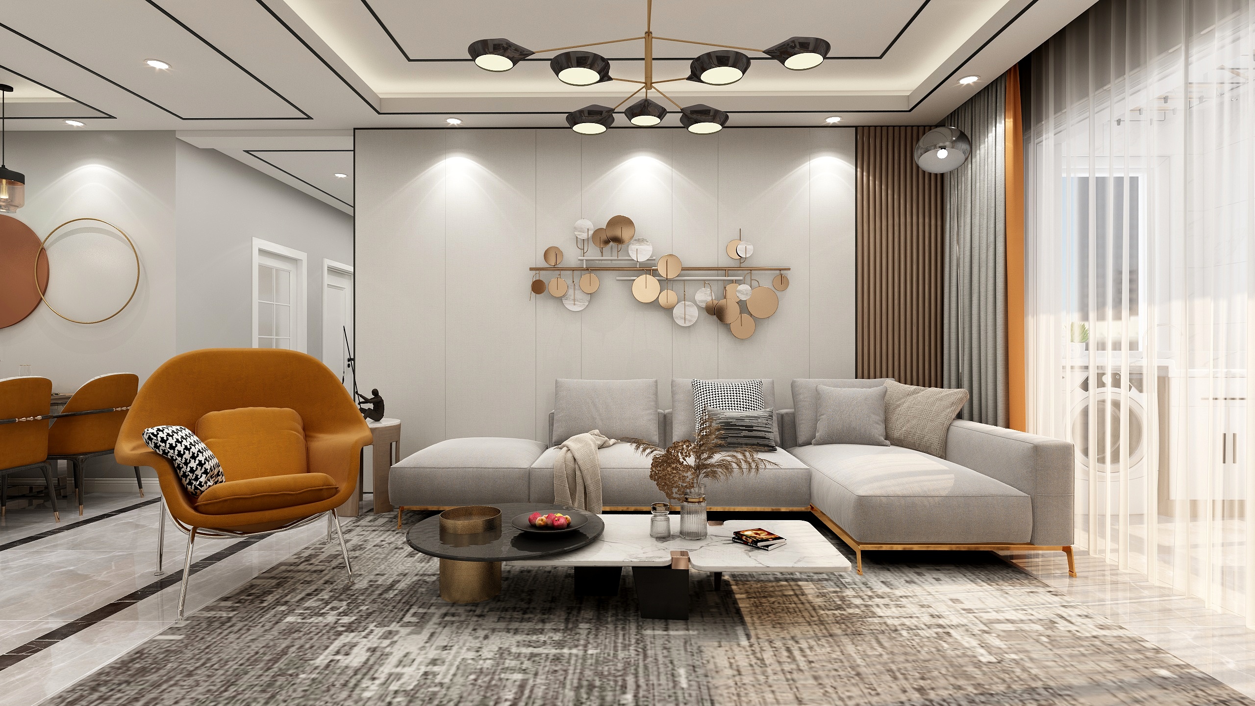 李晓明-115方现代三居装修效果图