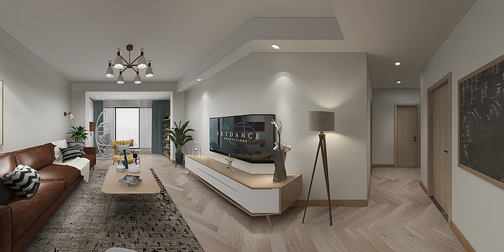 乐宅空间设计-东原香屿效果图-北欧风格-装修设计方案