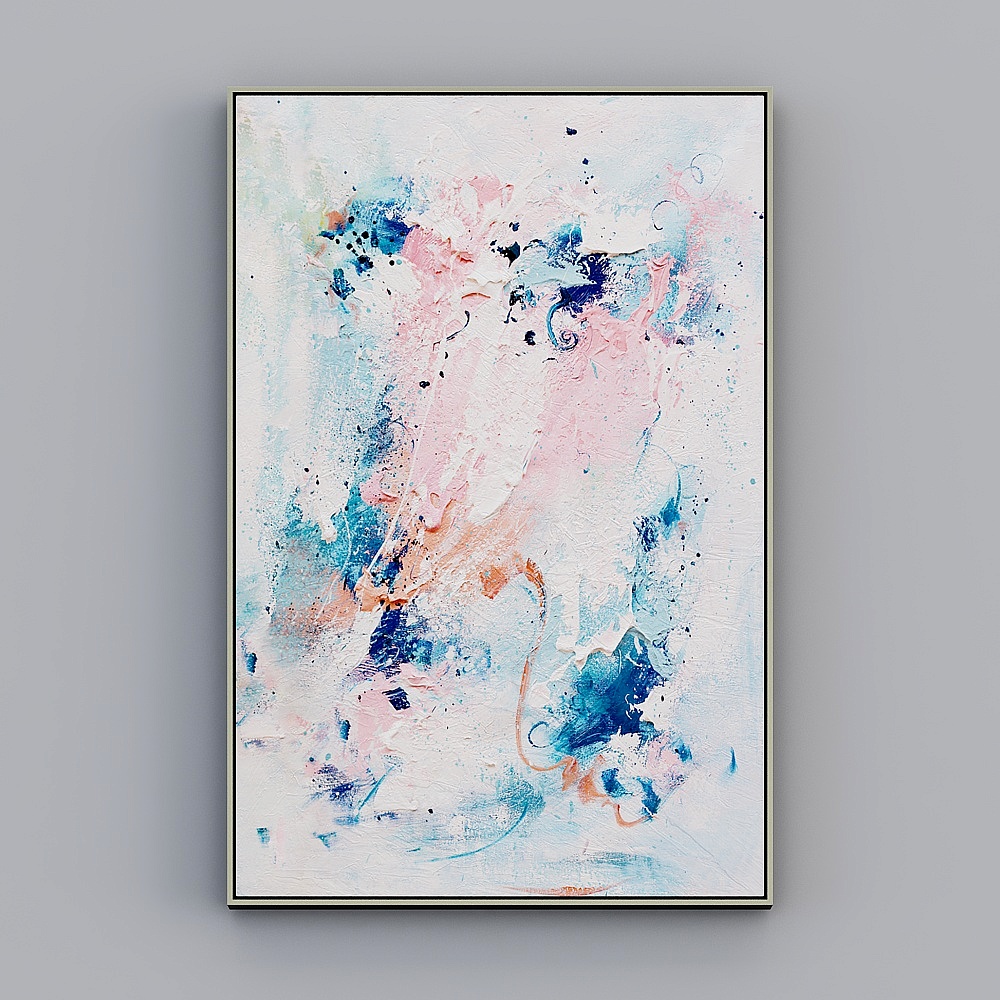臣萱全屋配画-现代抽象玄关装饰画-油画-心如彩韵