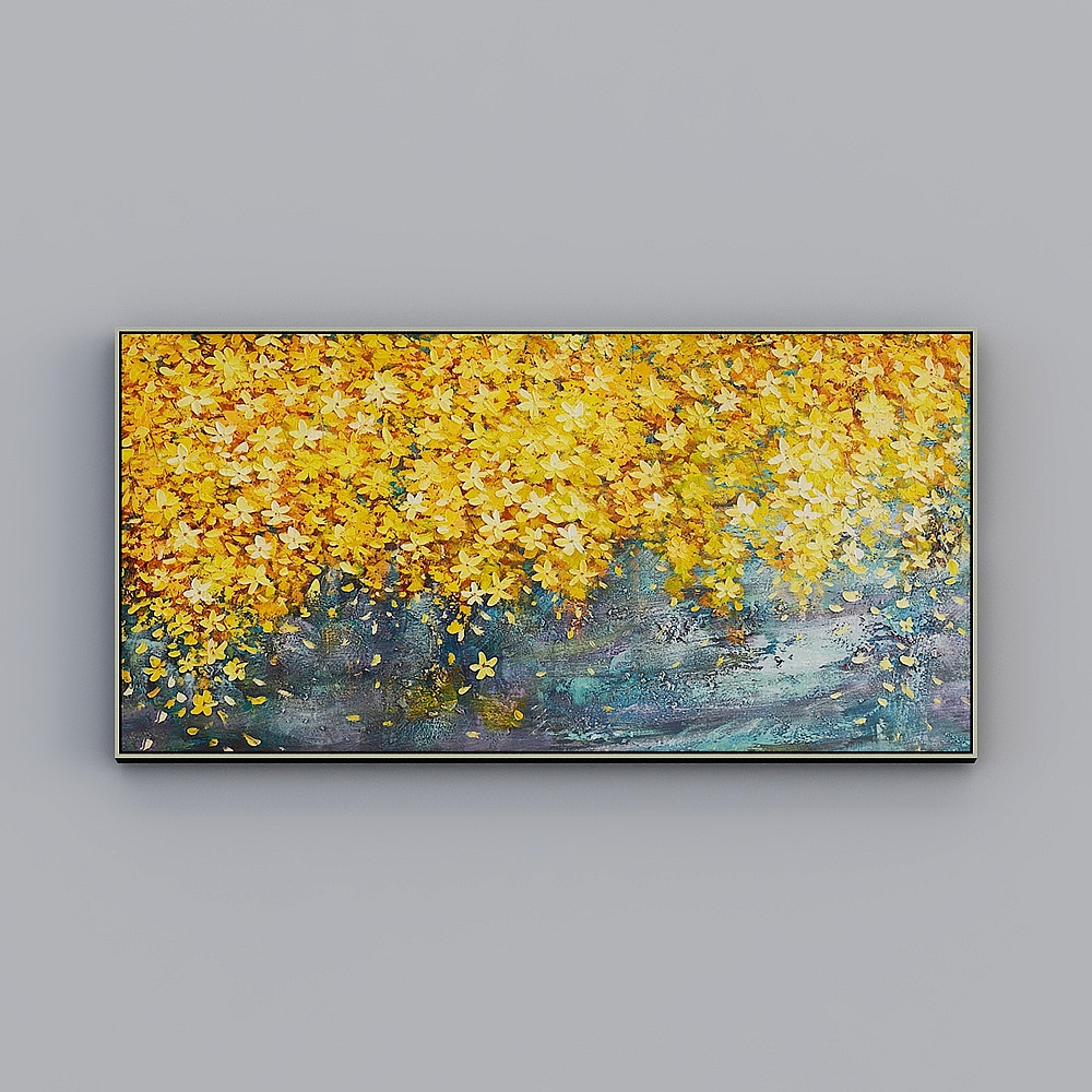 臣萱全屋配画-现代客卧室装饰画-油画-花落漫天