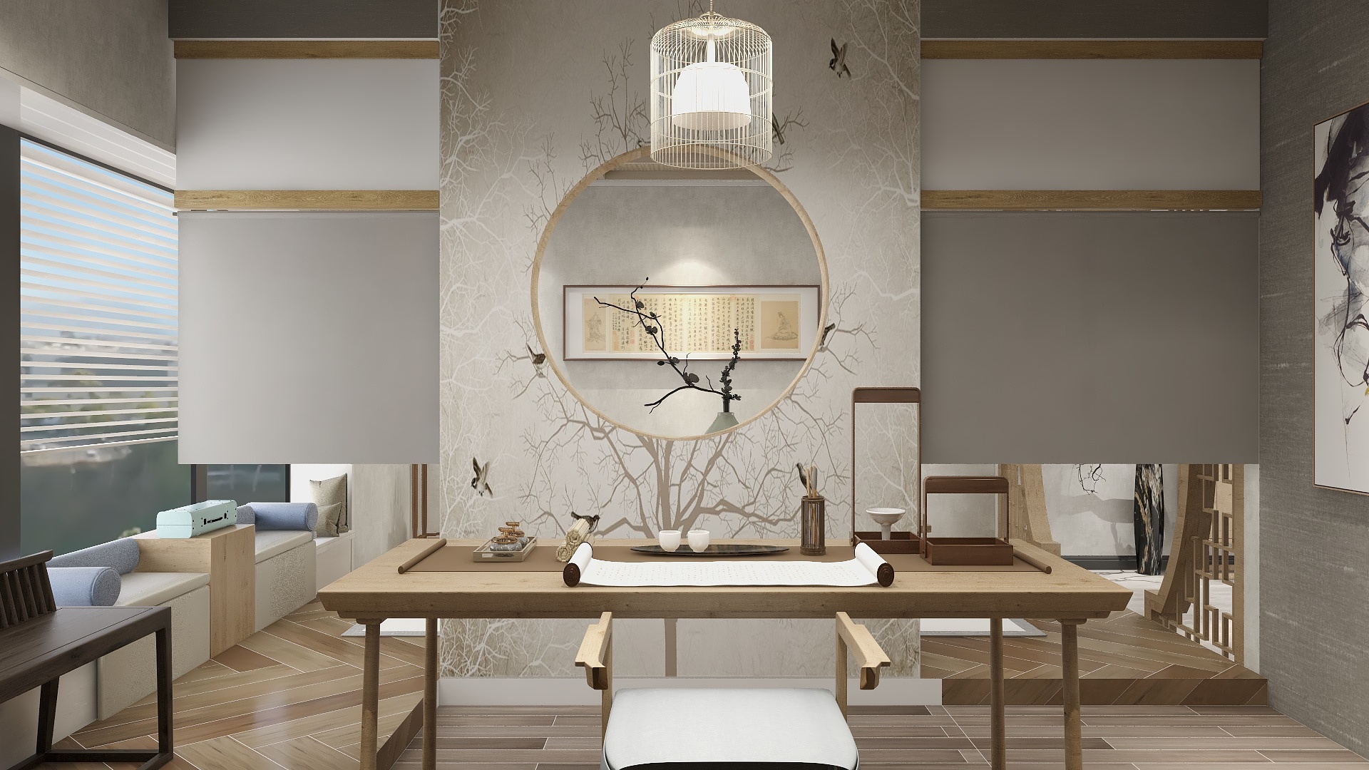 名远空间设计-新中式-禅意装修效果图
