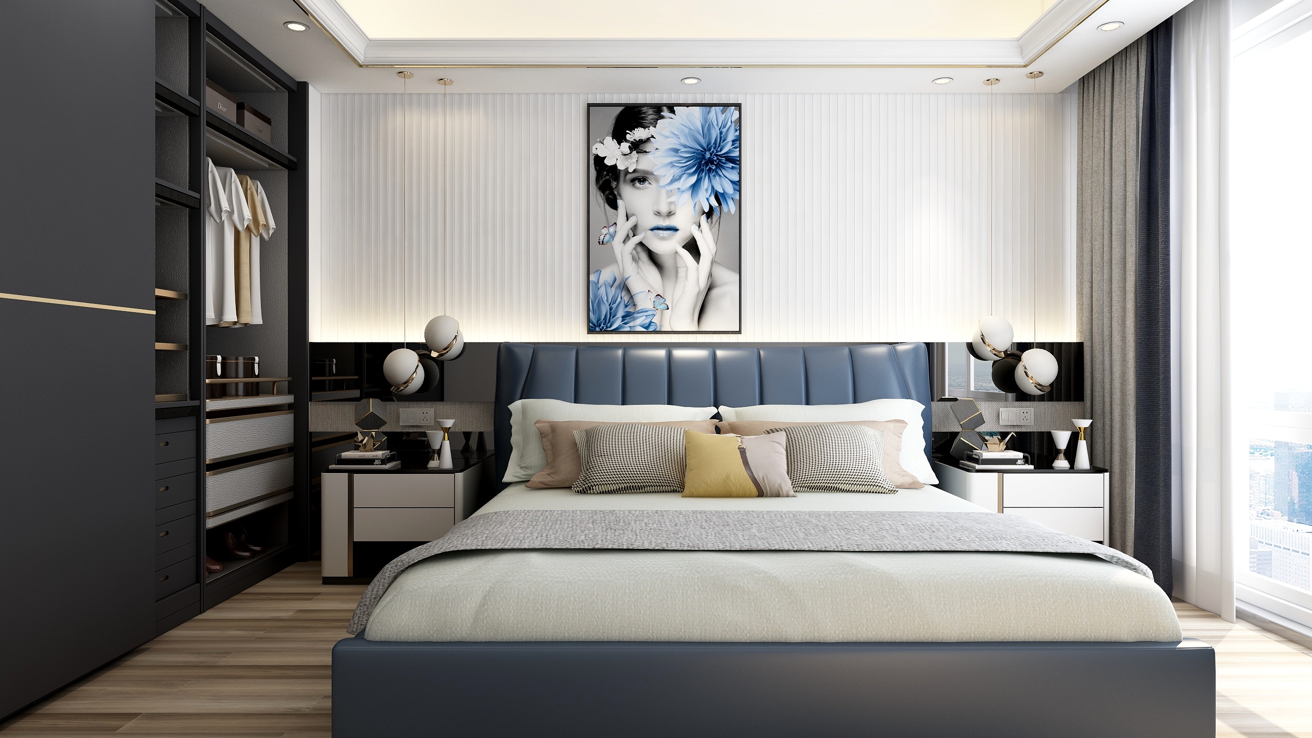 设计师李青阳-卧室背景样板房-装修设计方案