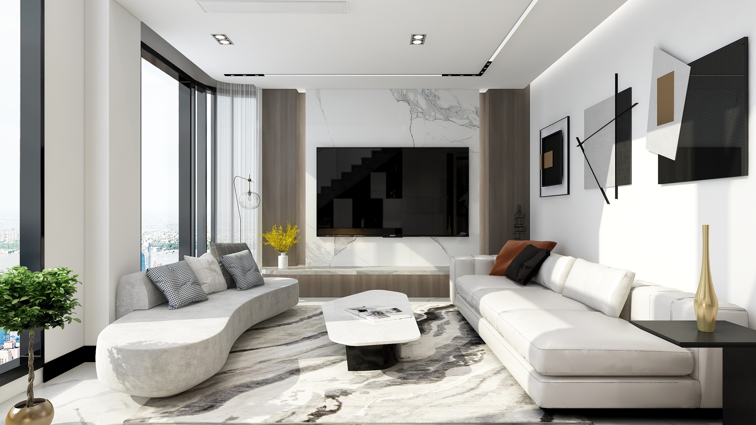 设计师王不二-【生活是一种态度】400㎡现代极简跃层设计-装修设计方案