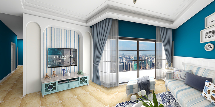 泰诗爾-中梁首府地中海风格-装修设计方案